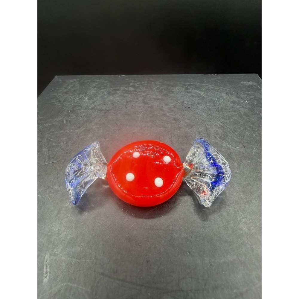 🍬 Murano‑Style Red Glass Candy – 3" – Art Glass Figurine – EUC ✨